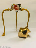 Brass Shivling Stand without Shivling, Tripai Lota for divine jalabhishek - Indian decorative piece, 12cm length