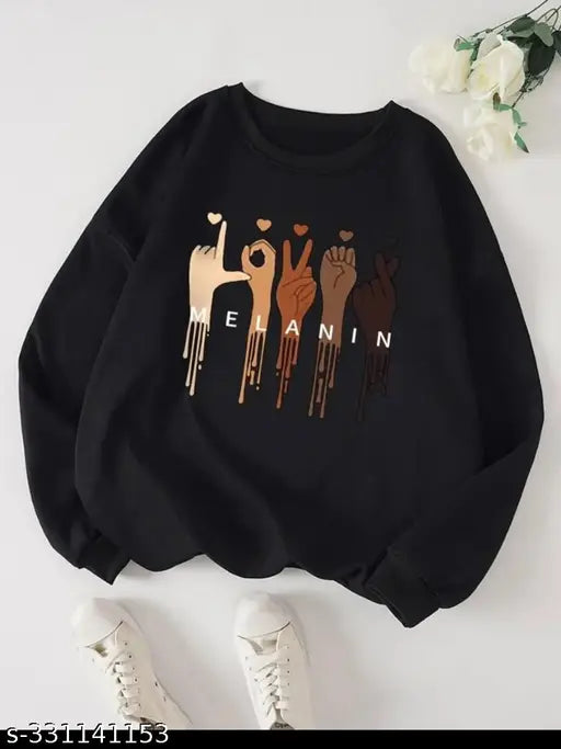 Cotton blend long sleeve printed girls sweatshirt for 7-8 years, 9-10 years, or 11-12 years from India