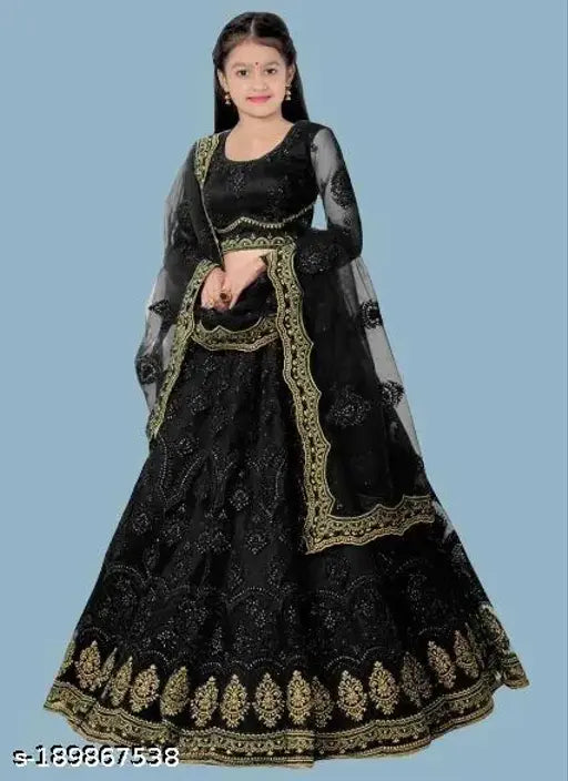 Pure net women's silk heavy net semistitched embroidery lehenga choli with dupatta set, ideal for ceremonies and festivals. Un-stitched blouse piece included for customization." (125 characters)