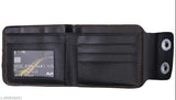 Synthetic leather formal-casual wallet combo (2 pcs), free size, printed net design, durable for men's accessories, India origin