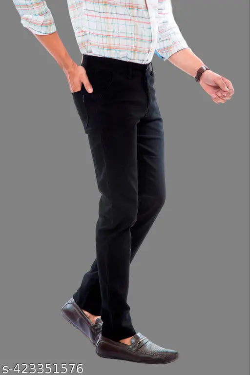 Men's black regular fit jeans