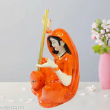Polyresin Indian Meera Bai statue, ornate God idol for living room, bedroom, or office decor