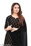 Black embroidered rayon fashionable dupatta set