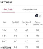 Dark blue 3-pattern girls jacket, size chart