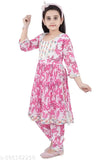 Floral print chiffon kurti pant set for girls, comfortable and trendy ethnic fashion from India