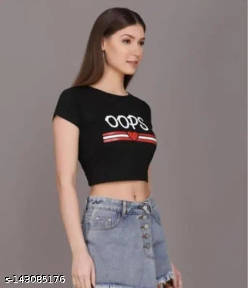 Cotton blend crop top with printed net pattern, solid color for hot women and girls. Indian fashion brand Chirag