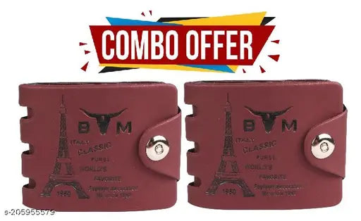 Faux leather men's wallet, 2 compartment bi-fold design, free size (12cm x 10cm), trendy and stylish accessory