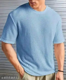 SkyPeach Men's Cotton Blend Over Size Round Neck T-Shirts, short sleeves, solid color combo pack in M, L, XL sizes (38", 40", 42") from India