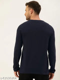 Army Navy Blue London Crew graphic printed cotton T-shirt for men, full sleeve with long sleeves