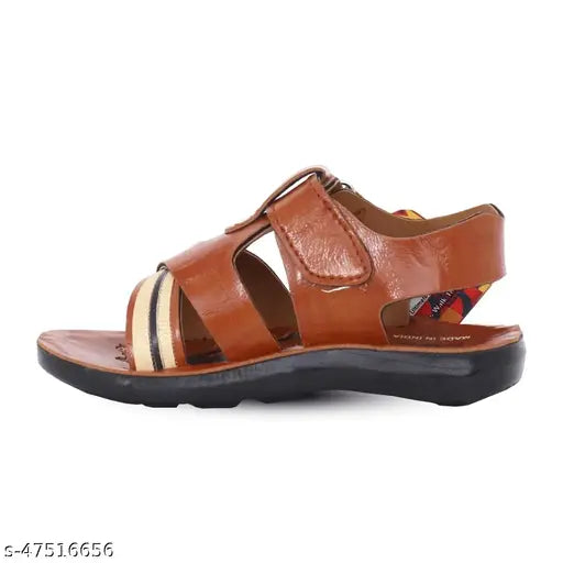 Children's brown sandal with black sole