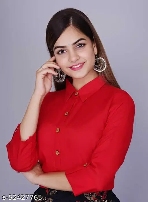 Trendy printed net skirt & solid top, quality women's party wear with three-quarter sleeves