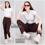 Textured net polycotton plus size women's track pants for activewear, gym, sleepwear, or nightwear. Features smart fit and 2 side pockets. India origin