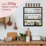 Wooden kitchen wall rack, holding various objects, 20kg capacity