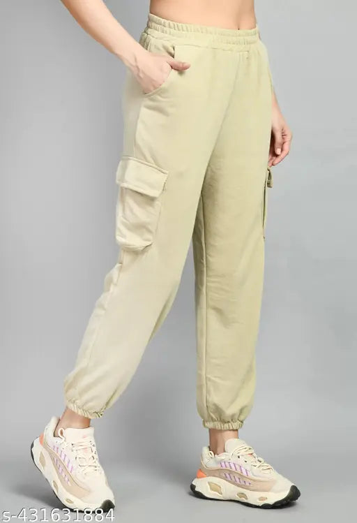 Women's black lycra blend casual pants