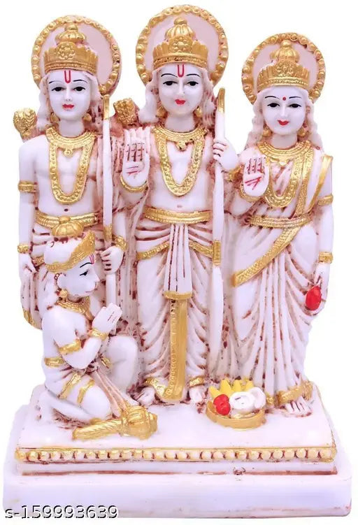 Poly Resin Ram Darbar Murti, big-sized Lord Rama idol, 9cm x 16cm x 22cm, Indian origin