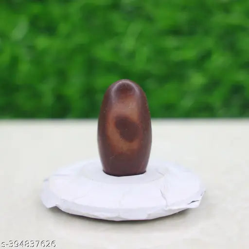Marble Narmadeshwar Shivling - 2 inch tall, authentic Indian hand-picked Lingam for home pooja, brings divine vibrations