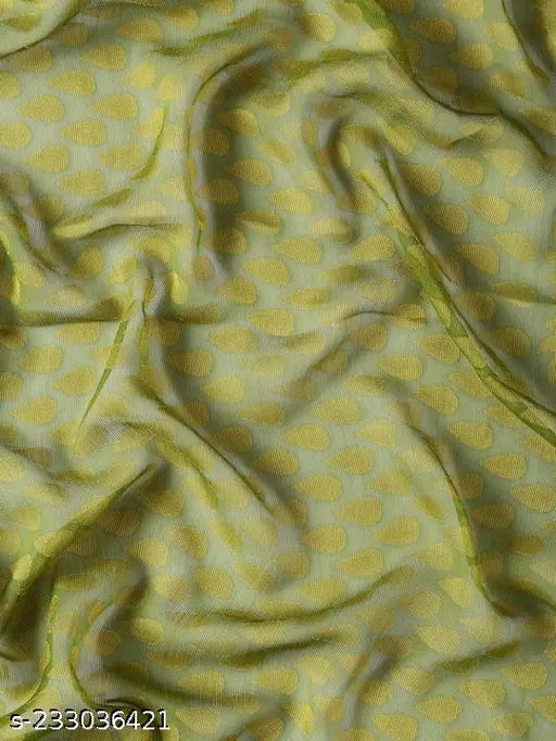 Chiffon Brasso saree, free size, India-made, zari woven design with running blouse, perfect for special occasions