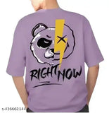 Men Printed Typography Round Neck Cotton Blend Levender T-Shirt