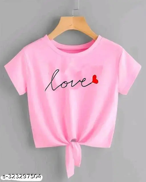 Premium quality cotton crop top, short sleeves, printed net design, summer special - Indian fashion apparel