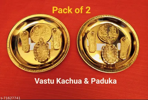 Brass Vastu Tortoise & Paduka, traditional Indian home decor for Vastu compliance