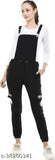 Black cotton blend sleeveless printed jumpsuit for women, size S28, M30, L32, XL34