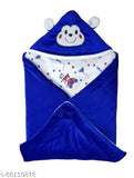 Velvet newborn hooded wrapper with quilt and velcro, soft animal print baby blanket by Brandonn