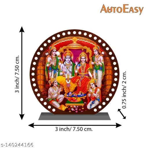 Multicolor acrylic Ram Darbar idol for car dashboard or home decor, ideal spiritual gift item with attractive design and divine look