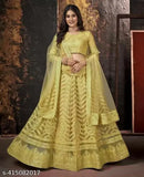 Embroidered net choli and dupatta set, chevron pattern on Indian Lehnega Choli Unstitched" (109 characters)