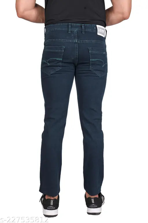 Rigbone men's solid green denim jeans, slim comfort fit, size 32, length 42 inches, waist 33 inches, hip 38 inches