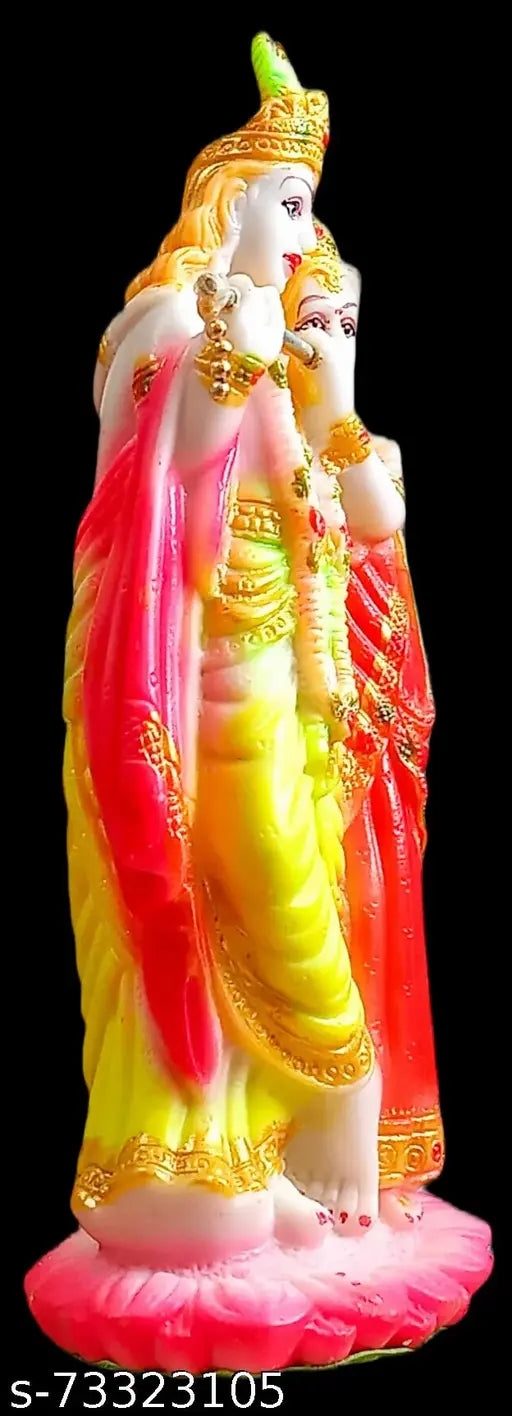 Multicolor Big Size PVC Radha Krishna Idol, intricately detailed, 23cm tall, adds spiritual elegance to your home