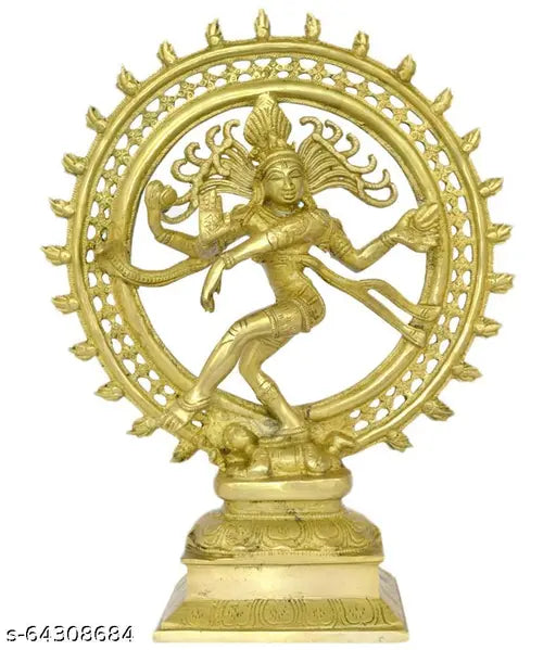 Pure brass Natraj Shiva God Idol (1kg), intricate dancing figure representing cosmic energy & spiritual wisdom, Indian artisan crafted