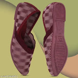 Maroon fabric jutti with a slingback design, featuring a single strap and two wedge heels