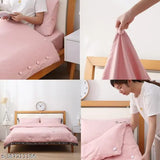 Pink and white bed sheet with gripper clips, set of 6 clips