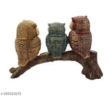 Multicolor resin owl family figurine set for home decoration, adding elegance to living room, bedroom, or office