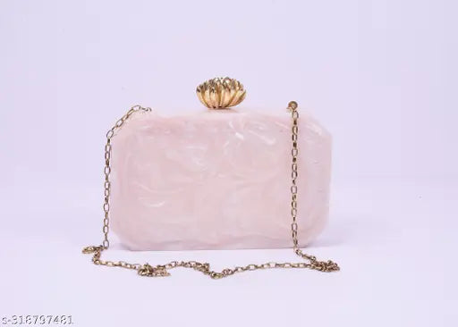 Designer handbag with unique resin texture and embroidered pattern. Fashionable clutch bag for women, suitable for casual party or bridal wear. Handmade clutch bag. Purse with chain strap
