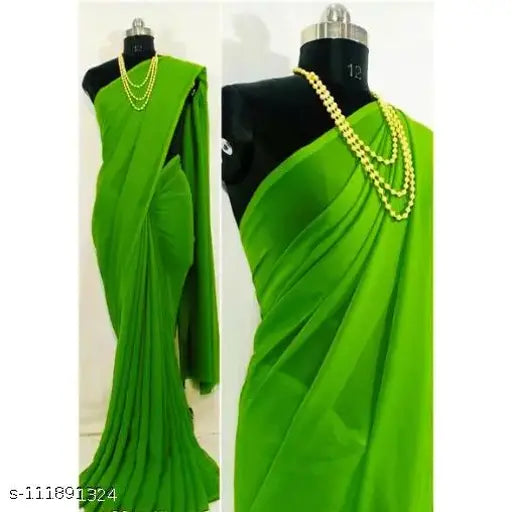 Light green georgette saree