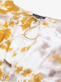 Indibelle Cotton Mustard Tie Dye Print Kaftan Kurtis