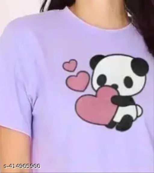 Printed cotton blend crop top tee for women's fashion, short sleeves, Pretty Fashionista pattern, XXS-XL sizes available