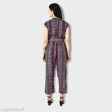 Pearl N Vera printed net jumpsuit for women, short sleeves on mannequin, free size (38in bust, 58in length, 38in waist), made of poly crepe, India origin