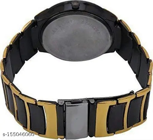 Stainless steel men's watch with LED display