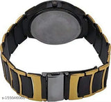 Stainless steel men's watch with LED display