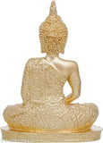 Gold polyresin Buddha statue, meditating sitting idol for home décor, handcrafted by The Craft House