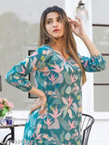 Cotton printed kurta set with palazzos, stylish women's casual wear on low cost, India origin