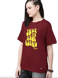 Oversized cottonblend half-sleeve womens t-shirt