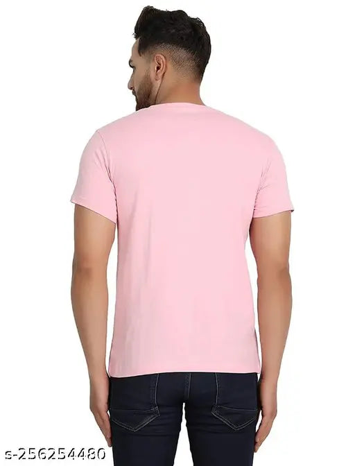 Nylon solid round neck half sleeves Chanderi cotton t-shirt, multicolor fashion wear on hanger