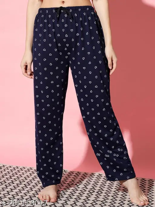 Cotton print short sleeve nightdress & pyjama set (Set 2), comfortable women's night suit with collar, made in India