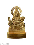 Gold brass idol of Lord Kuber, detailed decorative piece