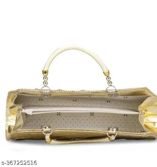 Gold clutch purse with multiple card slots, designed for evening parties and weddings