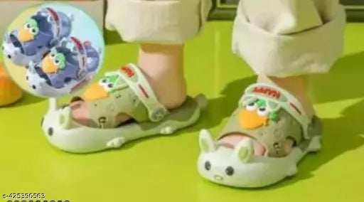 Rubber slippers for kids, solid net pattern in various sizes from 3-6 months to 6 years, made in India