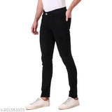 Black Lyrca denim men's jeans by AXAAR, solid pattern, size options include 28, 30, 32, 34, and 36 (India)